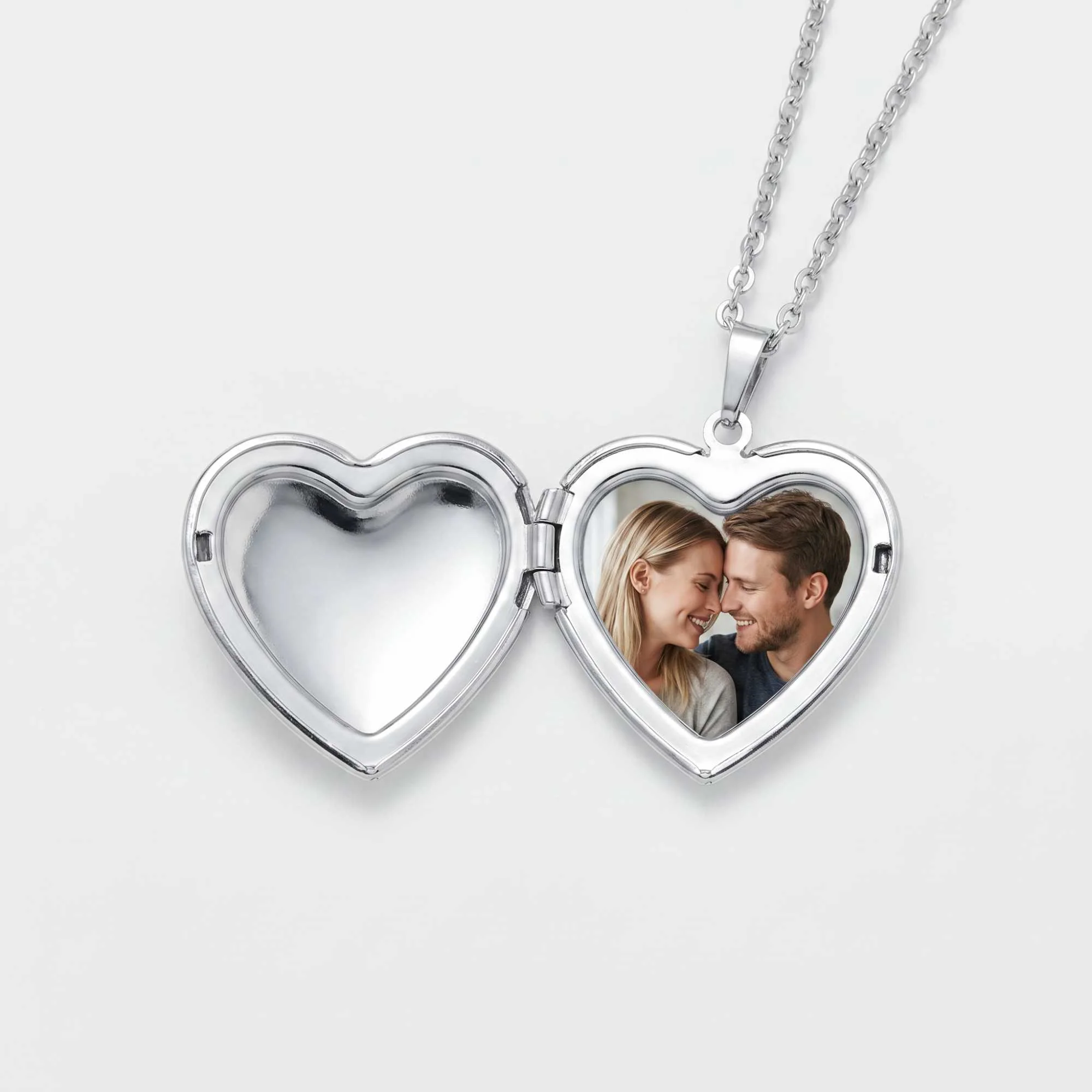 Crystal Heart Photo Locket Necklace - Image 14