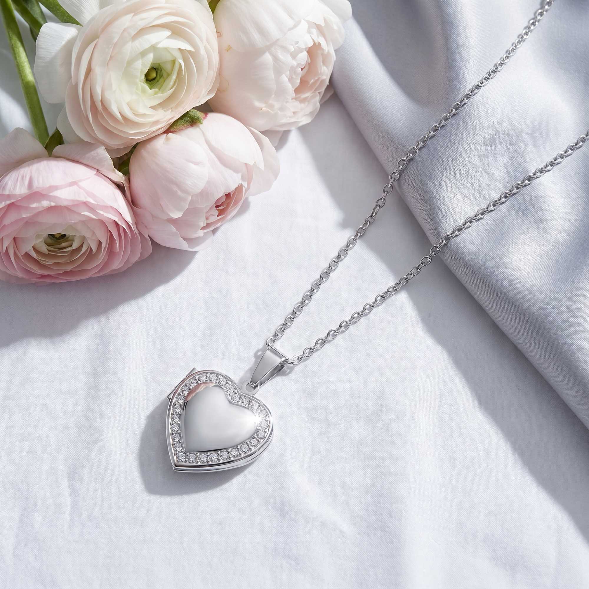Crystal Heart Photo Locket Necklace - Image 16