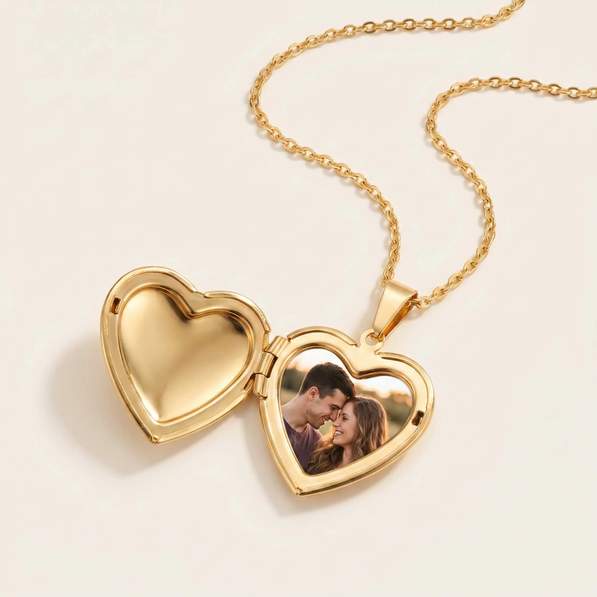 Crystal Heart Photo Locket Necklace - Image 4