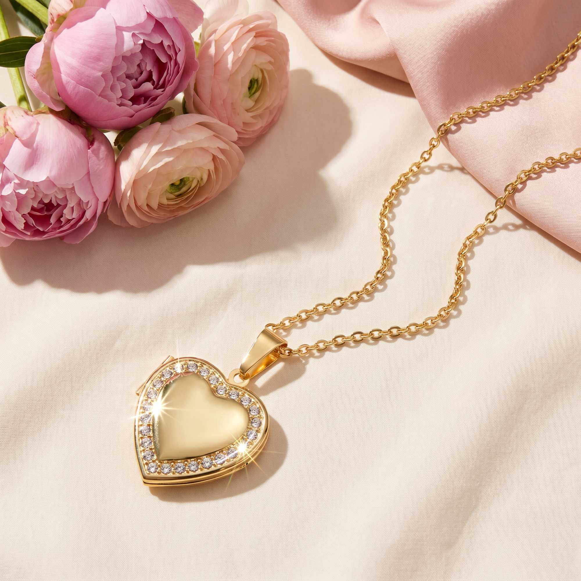 Crystal Heart Photo Locket Necklace - Image 6
