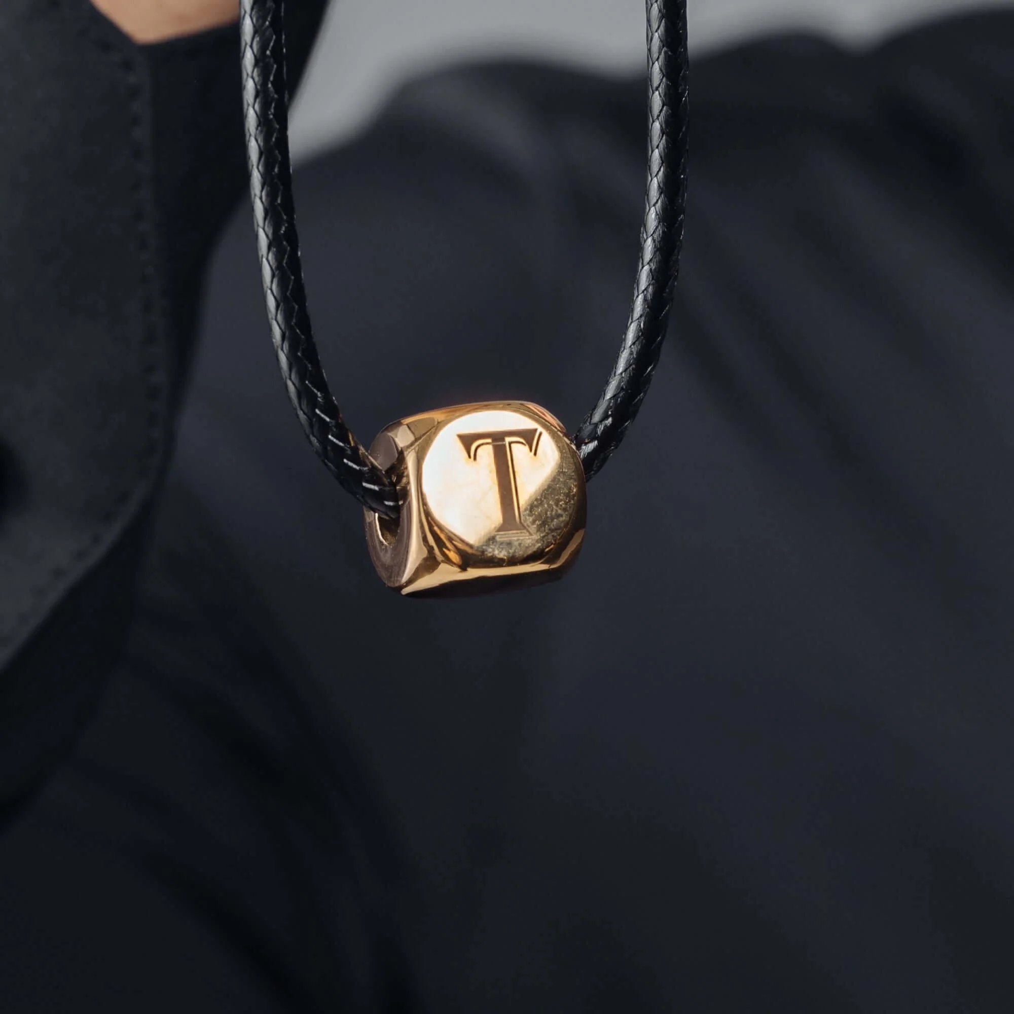 Cube Initial Necklace - Image 2