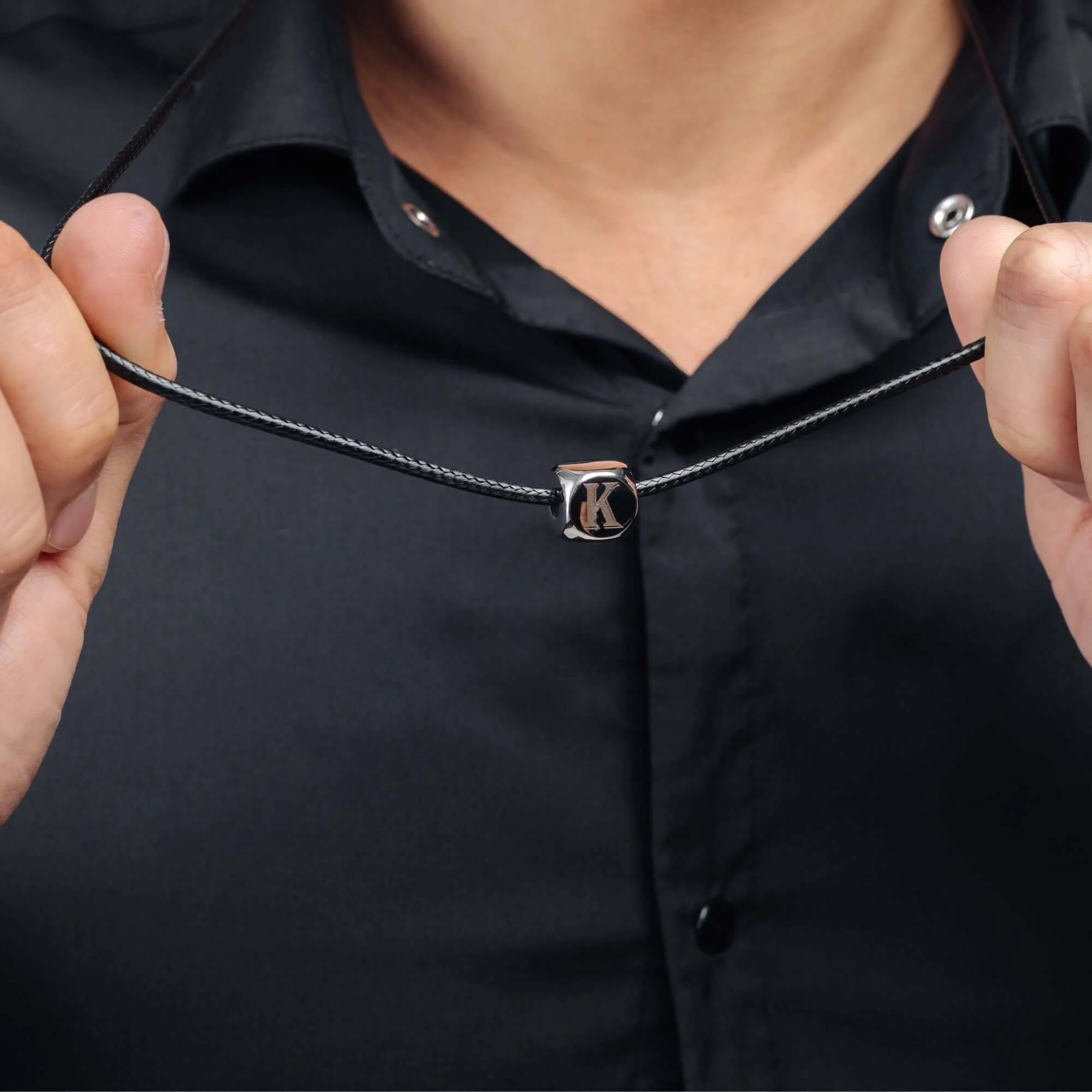 Cube Initial Necklace - Image 6