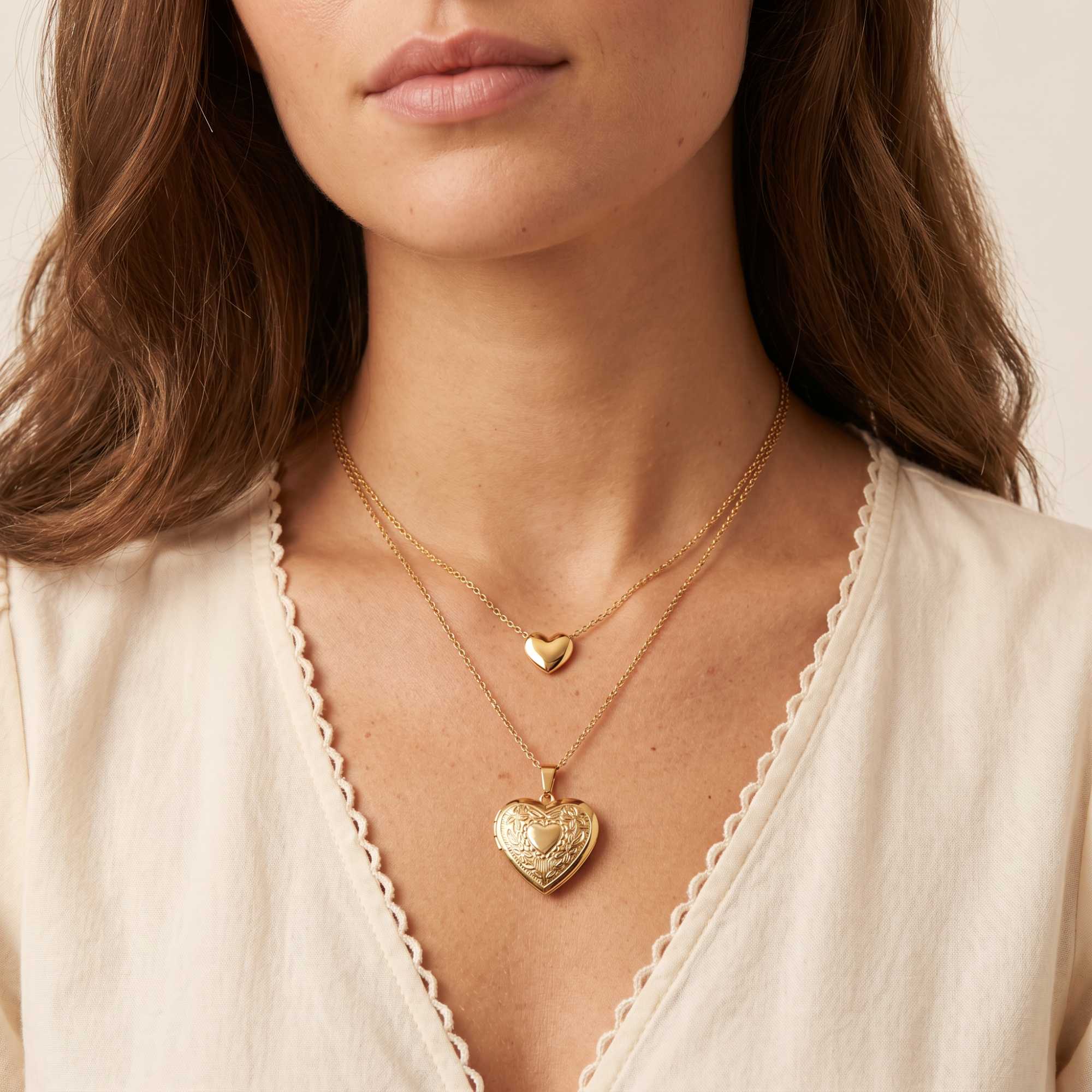 Floral Heart Photo Locket Necklace - Image 7