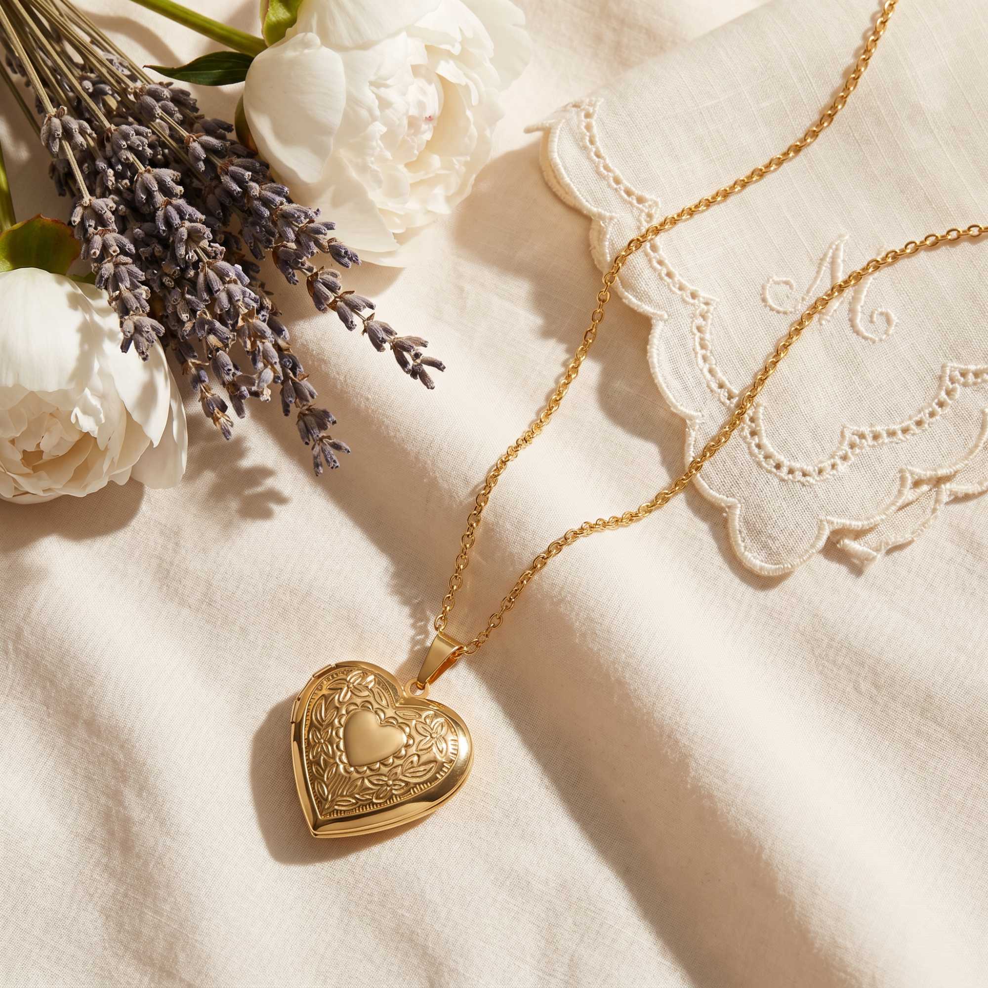 Floral Heart Photo Locket Necklace - Image 8