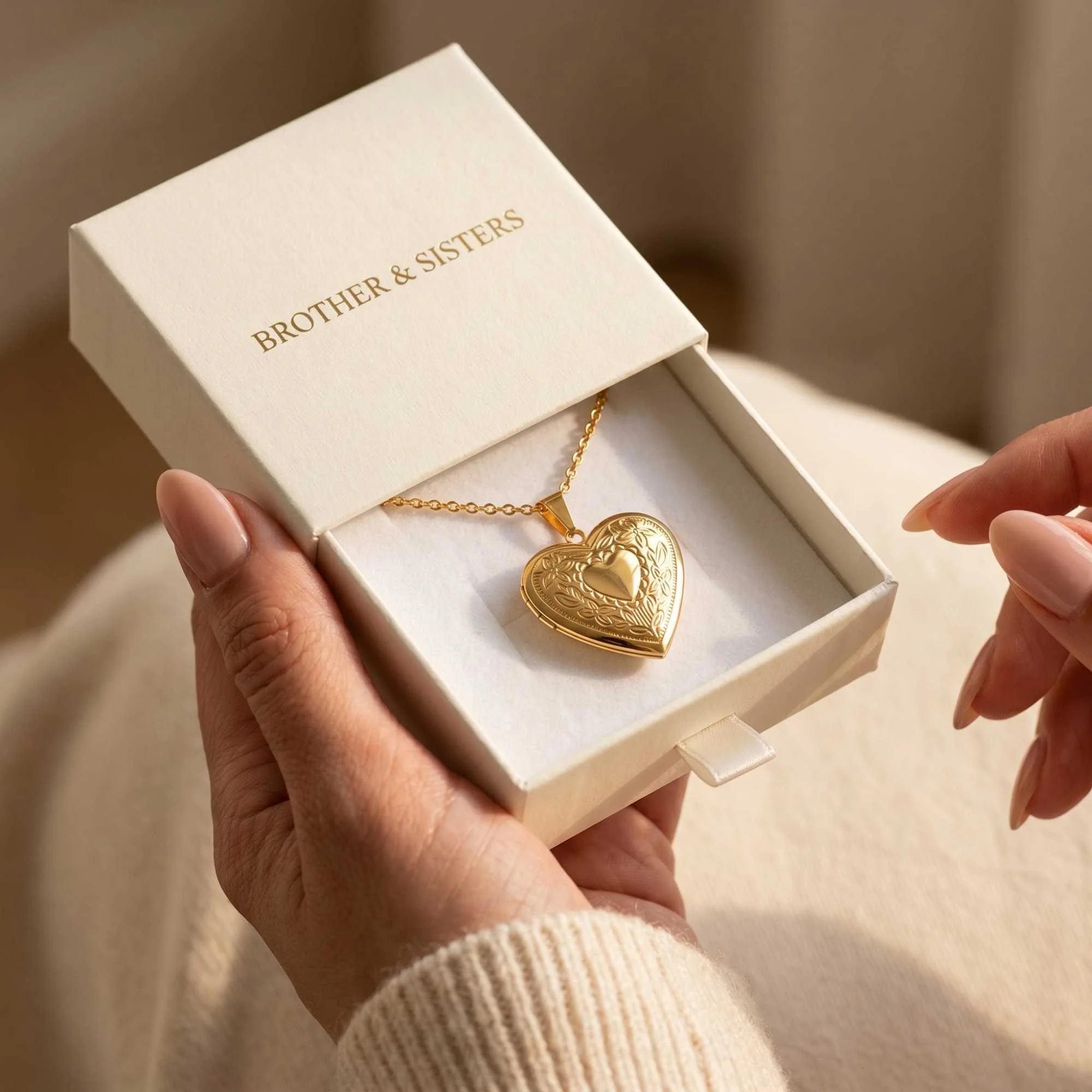 Floral Heart Photo Locket Necklace - Image 9