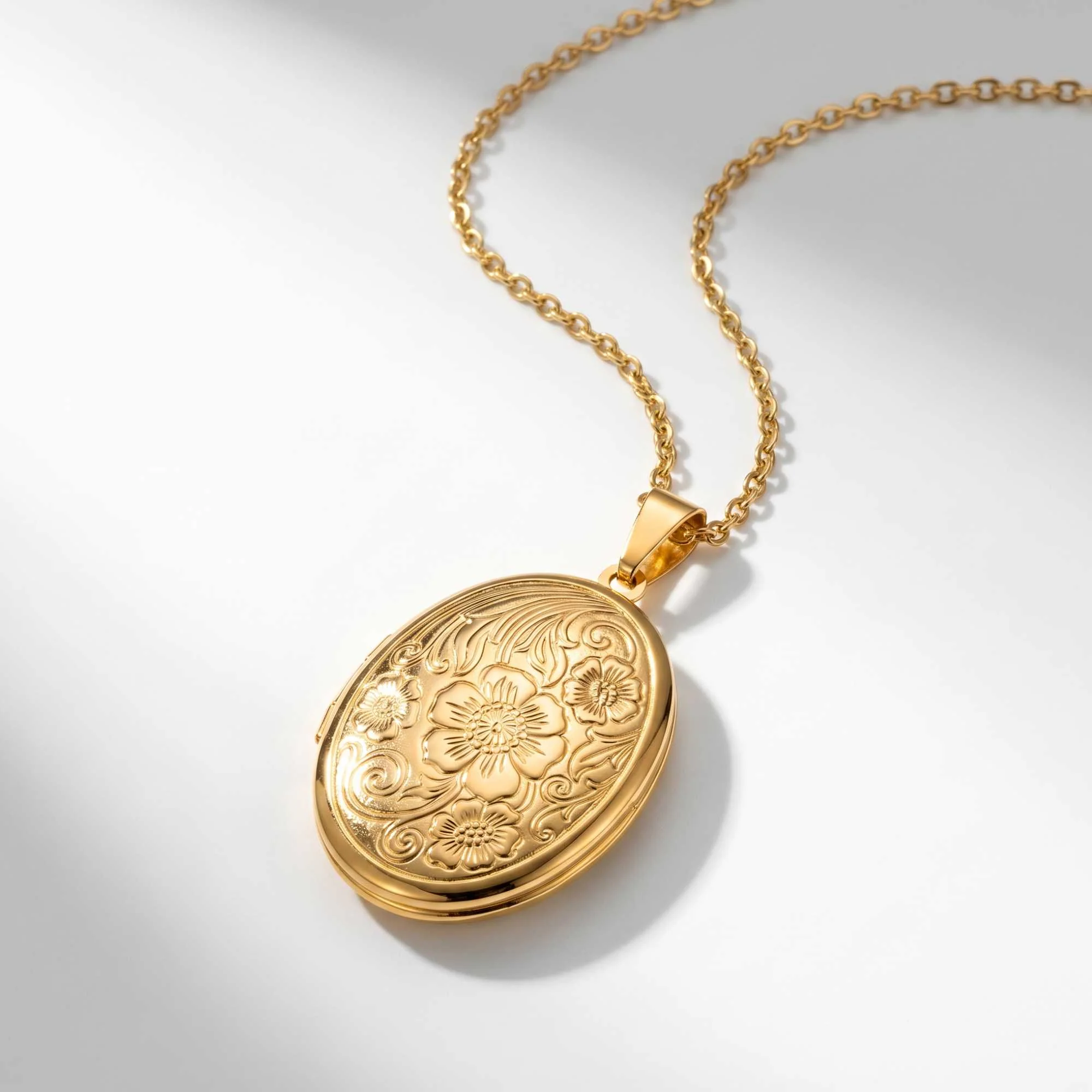 Floral Photo Locket Necklace - Image 2