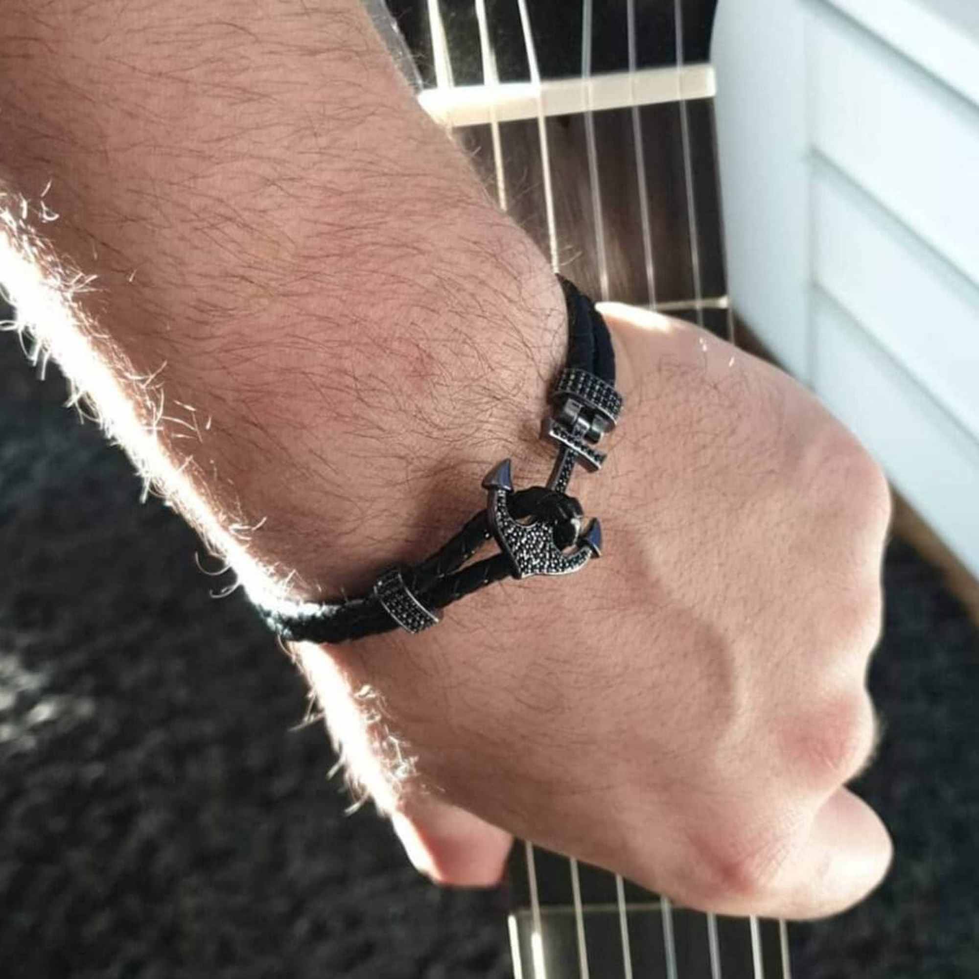 Black Anchor Bracelet - Image 4