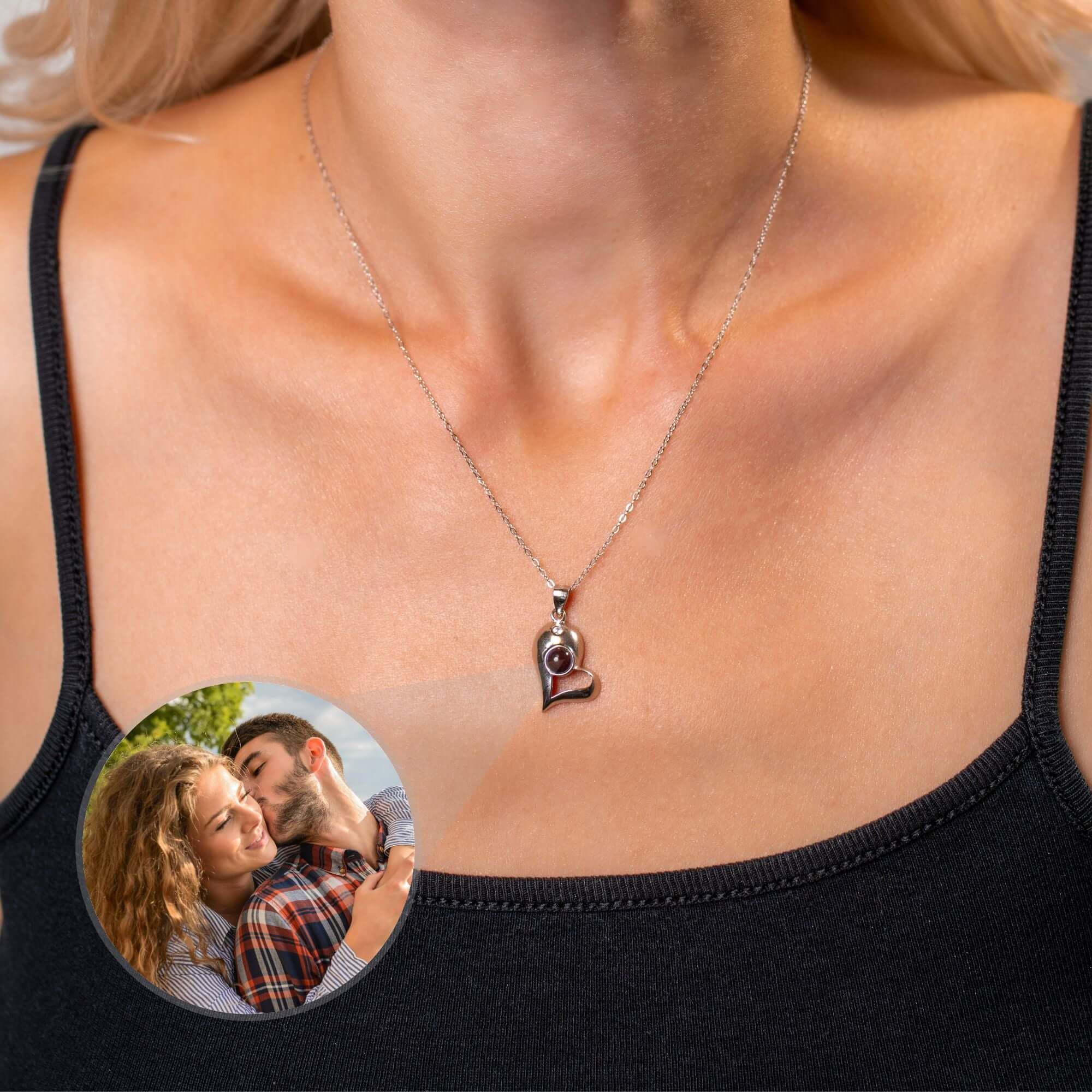 Half-Heart Photo Necklace Set - Image 3