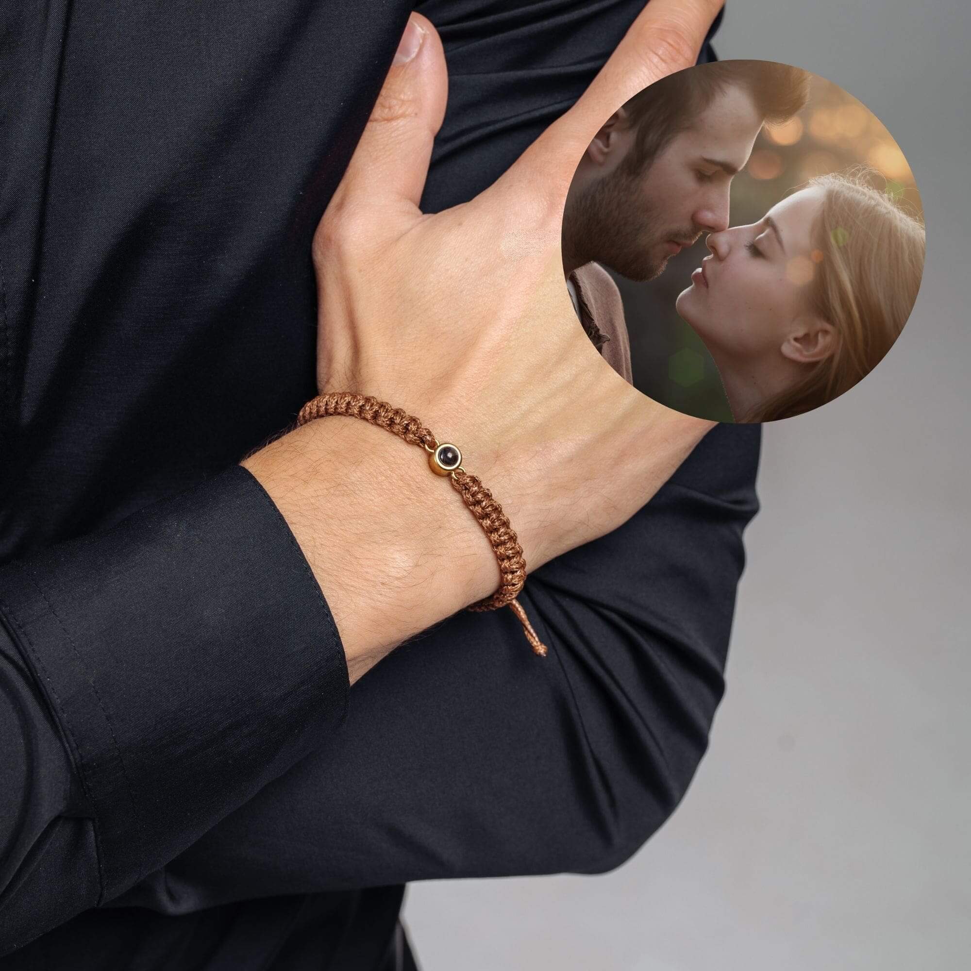 Man Brown Photo Bracelet
