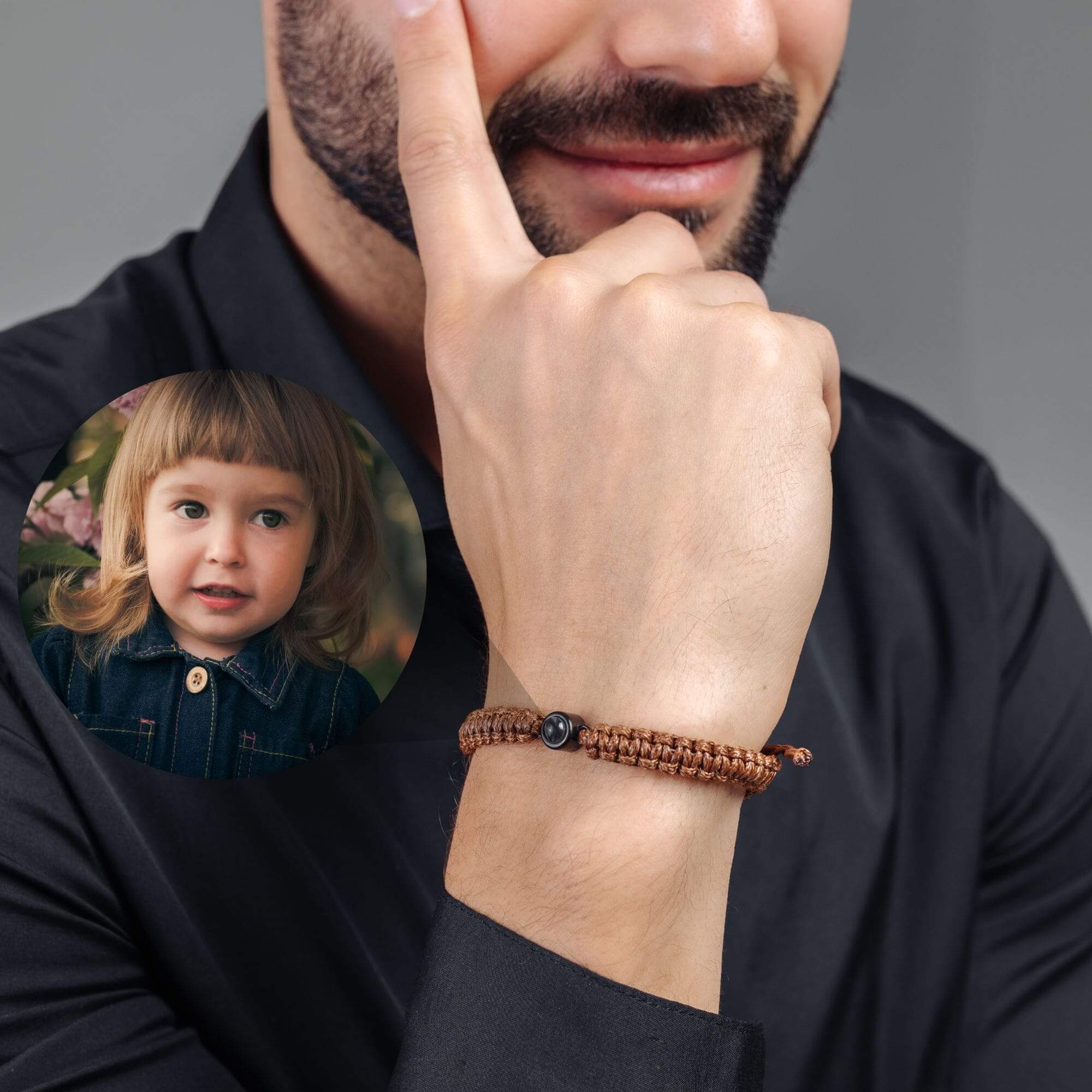 Man Brown Photo Bracelet - Image 20