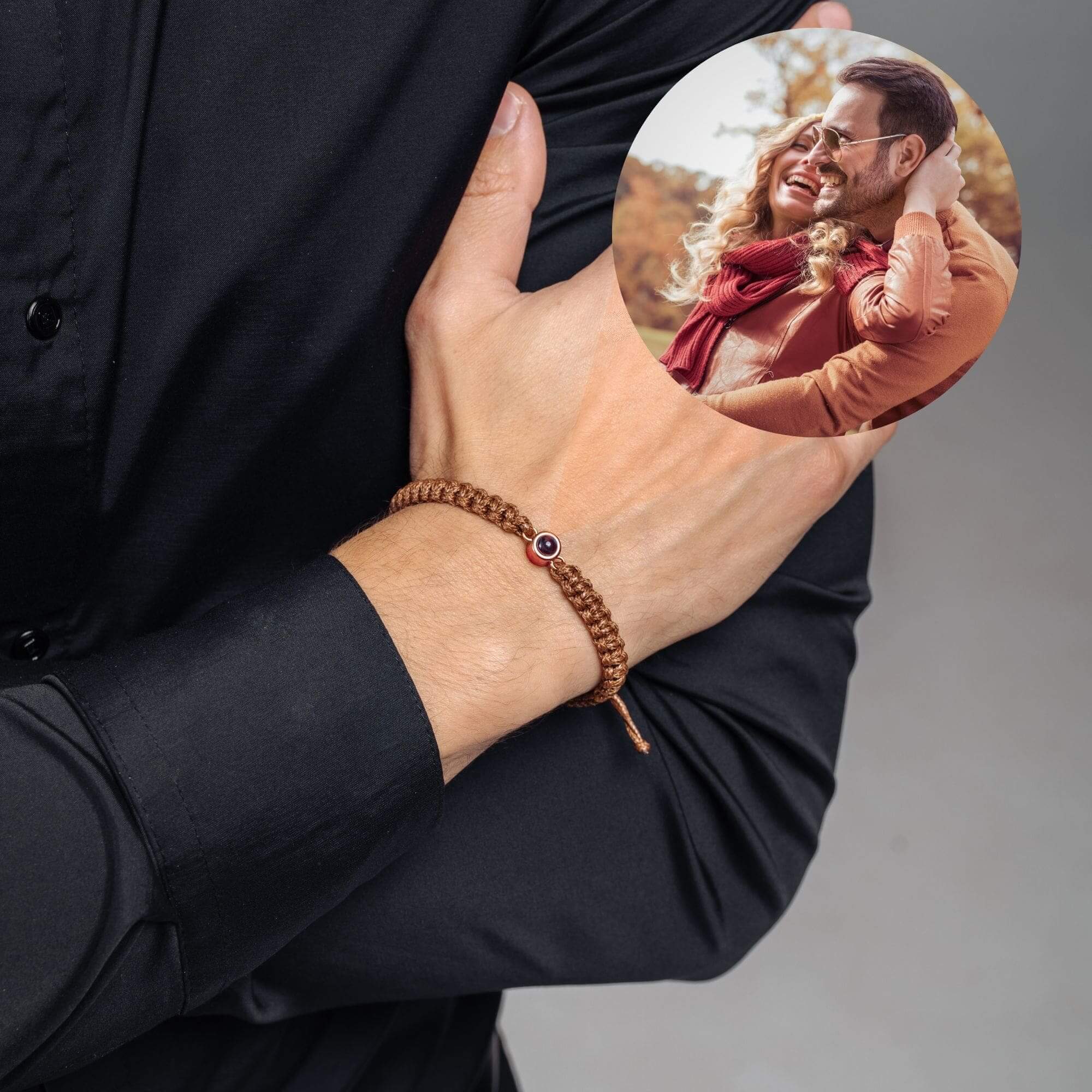 Man Brown Photo Bracelet - Image 25