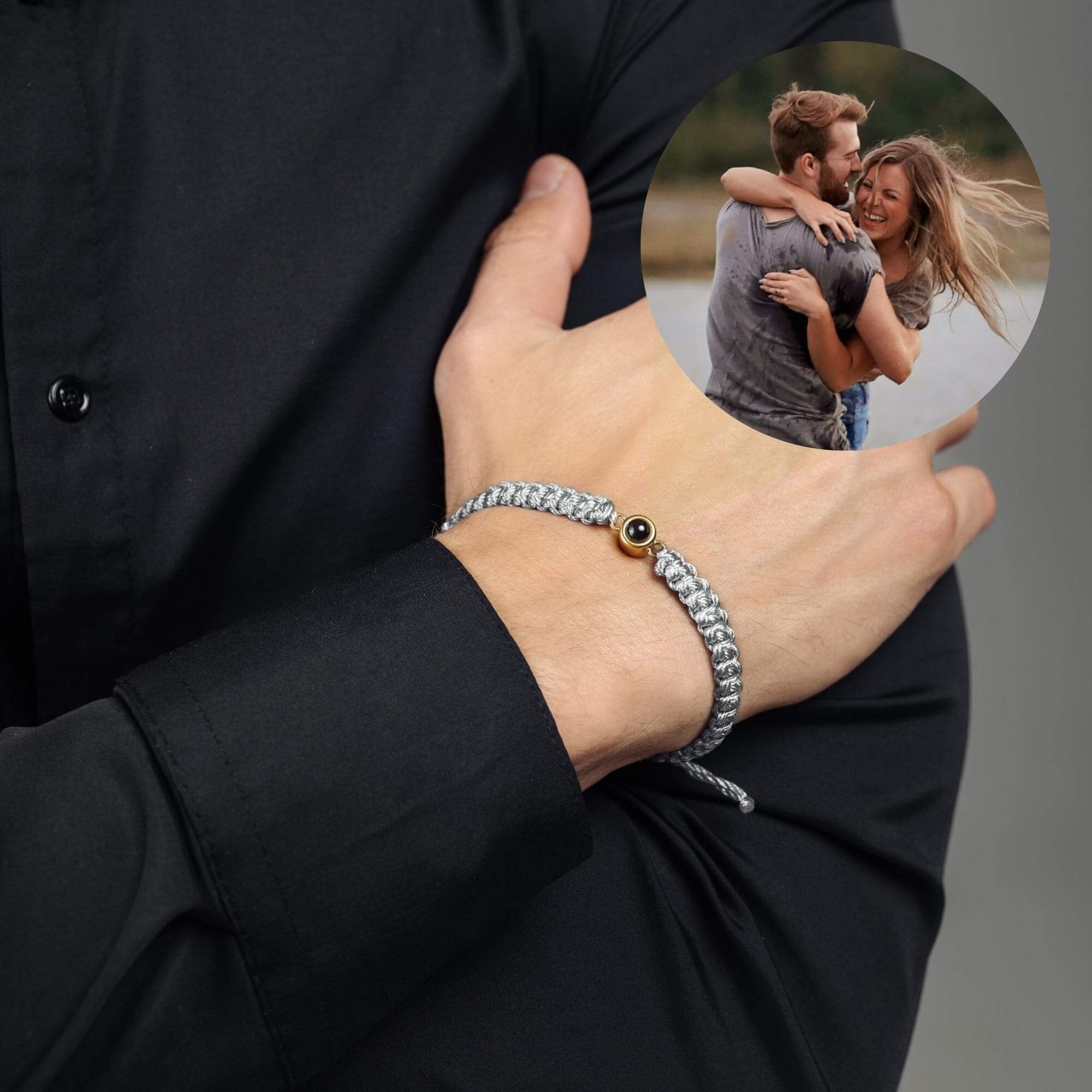 Man Grey Photo Bracelet