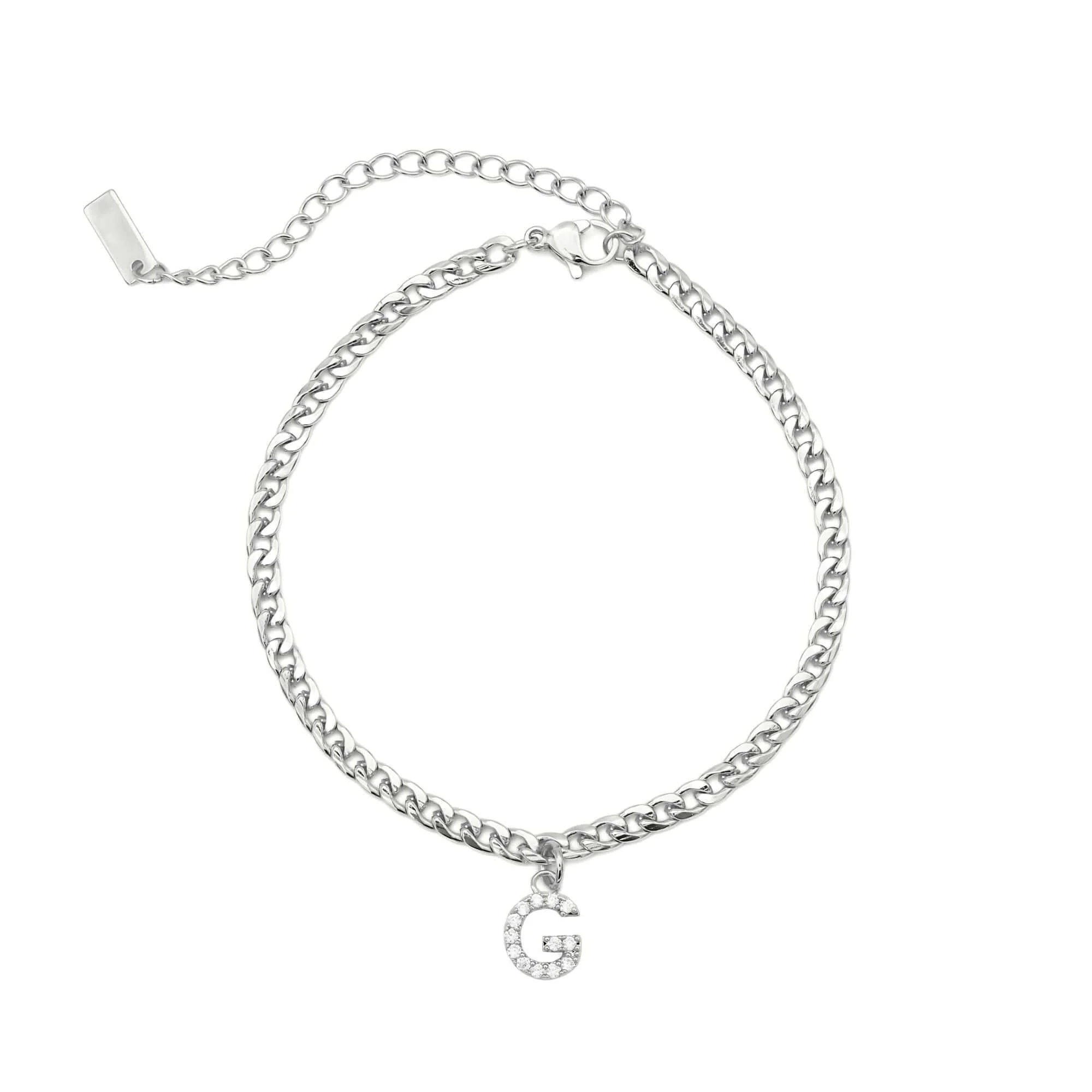 Silver Initial Anklet - Image 11