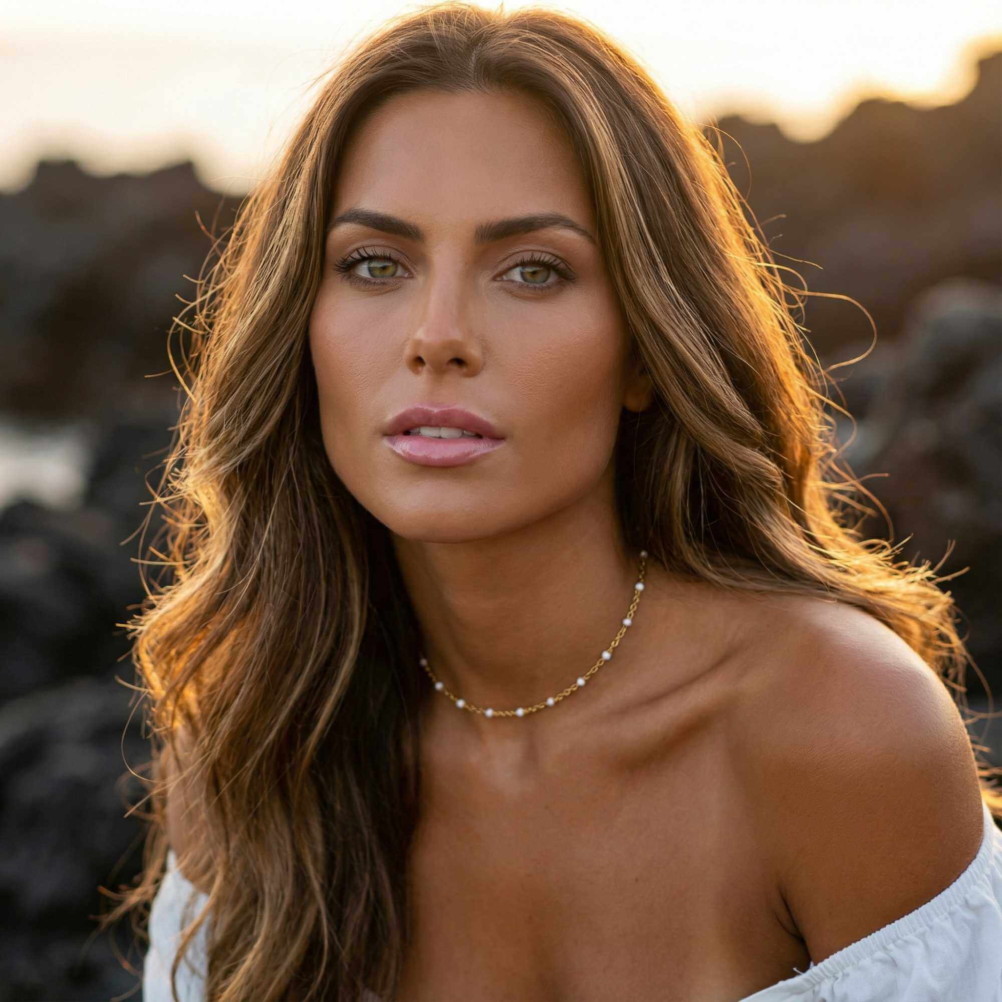 White Beaded Choker - Image 3