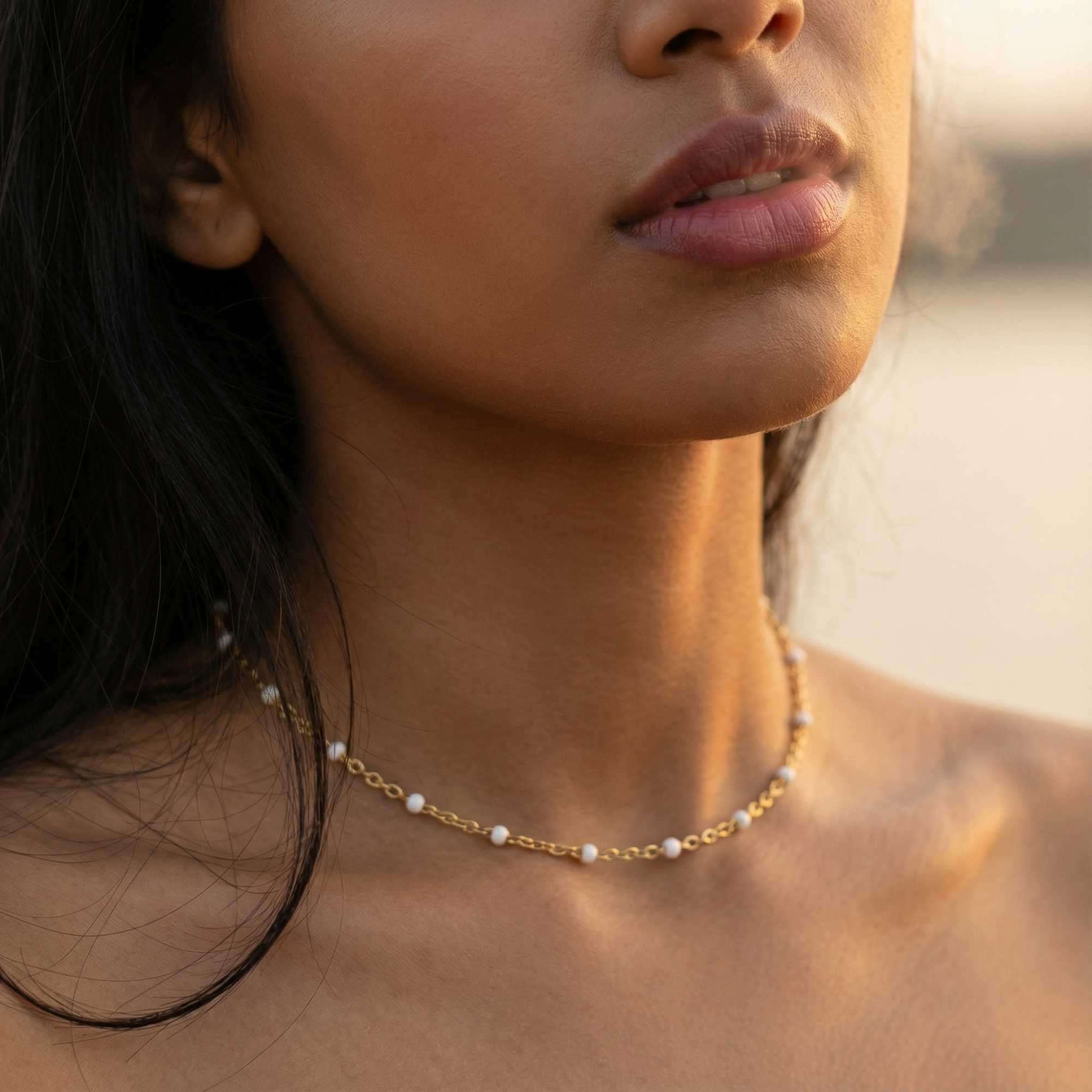 White Beaded Choker - Image 4