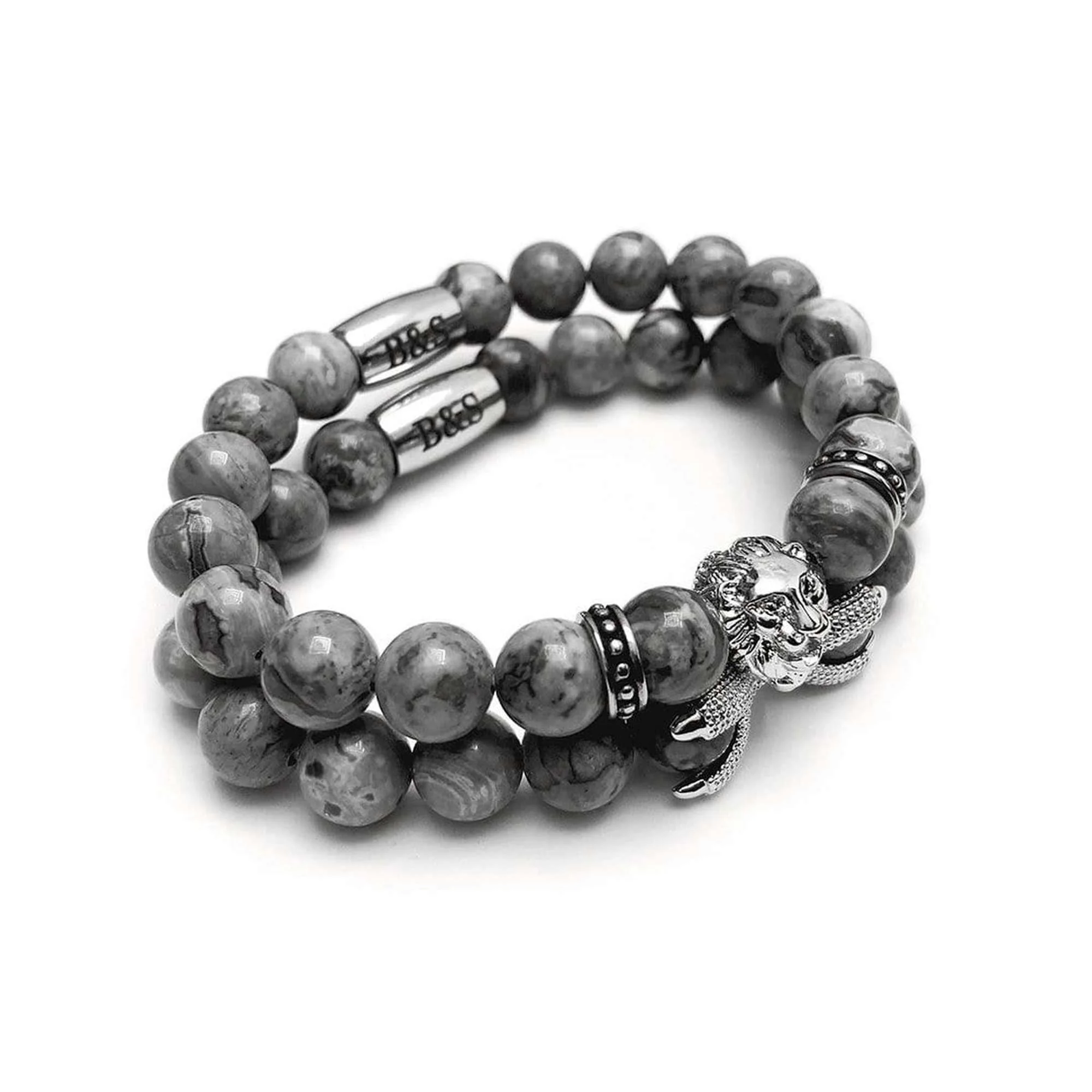 White Gold Lion & Grey Stones Set - Image 3